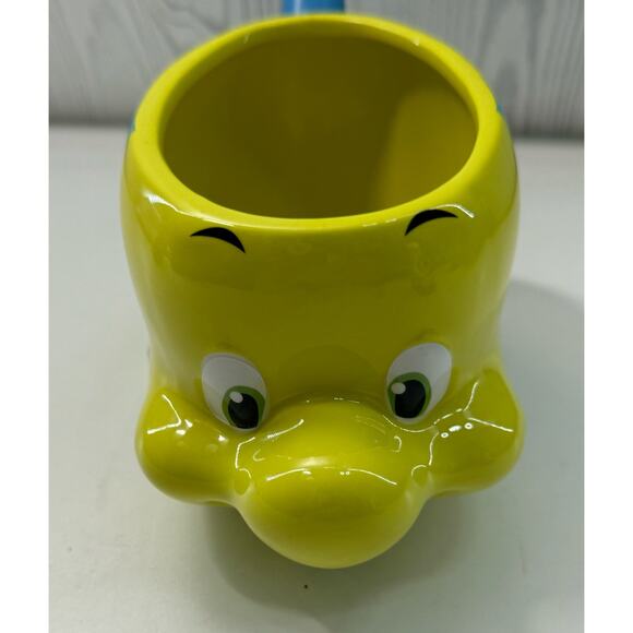 Disney Little Mermaid Flounder COFFEE MUG Yellow Blue - Picture 2 of 5